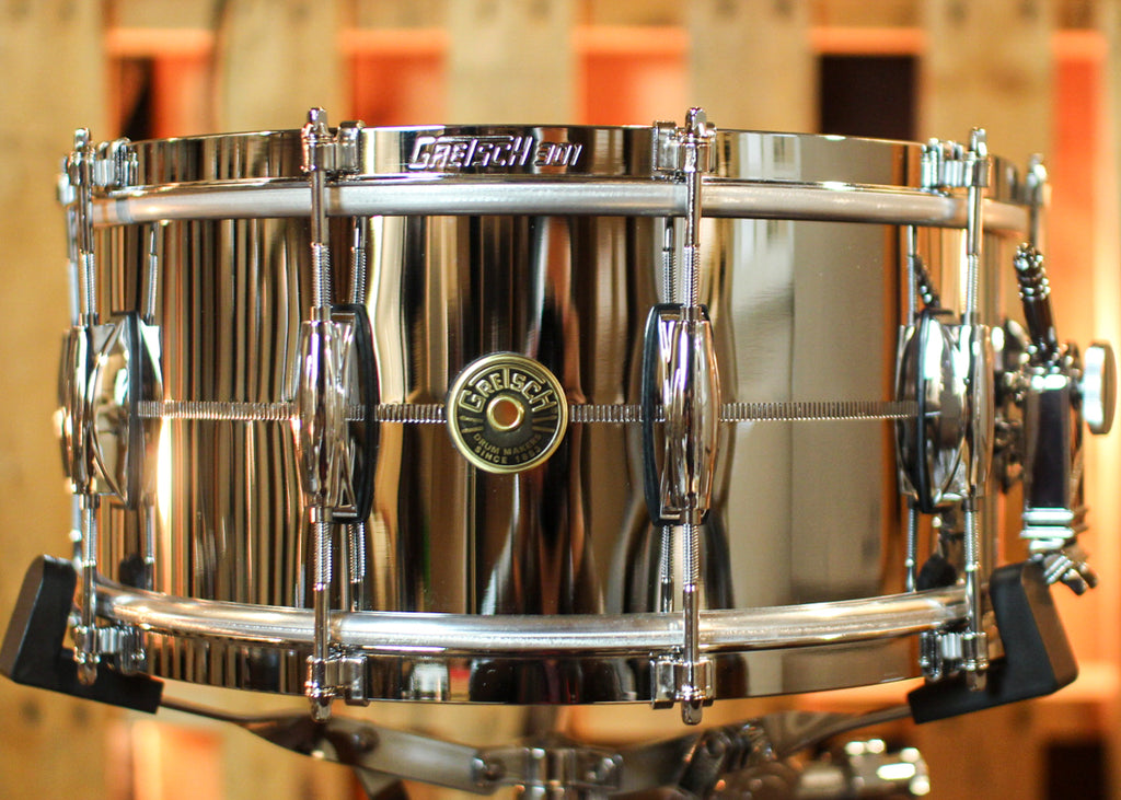 Gretsch 6.5x14 USA Custom Chrome over Brass Snare Drum w/ 301 Hoop