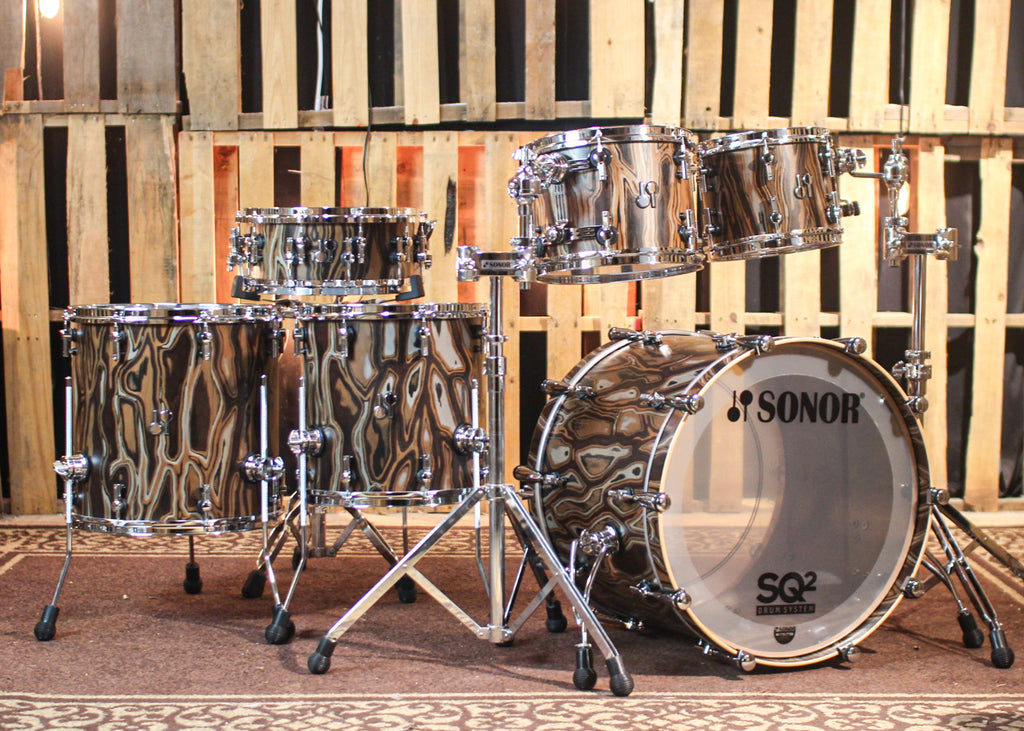 Sonor SQ2 Heavy Beech Elder Tree Veneer Semi Gloss Drum Set 22x17 10 The Drum Shop
