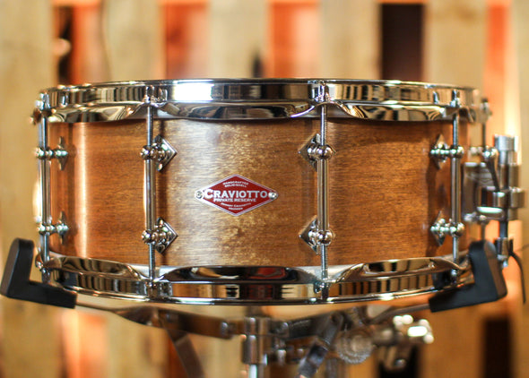 Craviotto 5.5x14 Private Reserve Solid Sapele 10-Lug Satin Oil Snare Drum