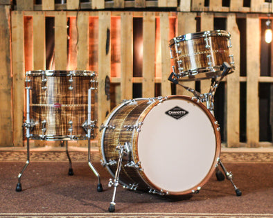Craviotto Private Reserve Curly Maple Burned Satin Oil Drum Set - 18,12,14