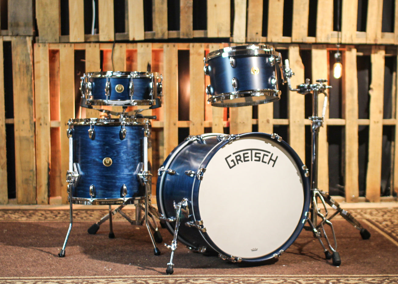 Gretsch Broadkaster Satin Azure Blue Drum Set - 20,12,14,5.5x14 