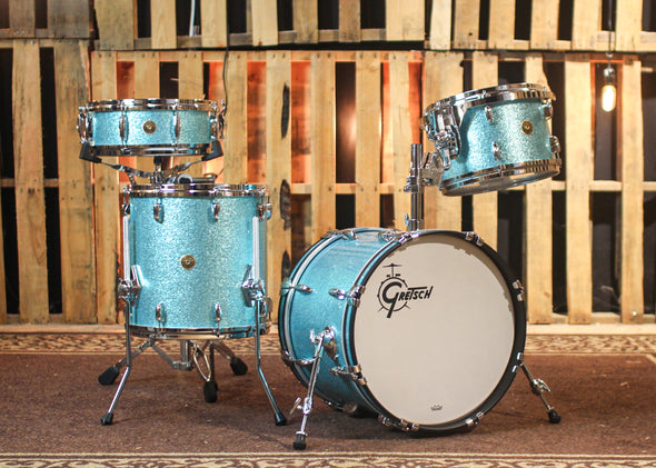 Gretsch USA Custom Turquoise Sparkle Drum Set - 14x18,8x12,14x14,5x14 - SO#1336062