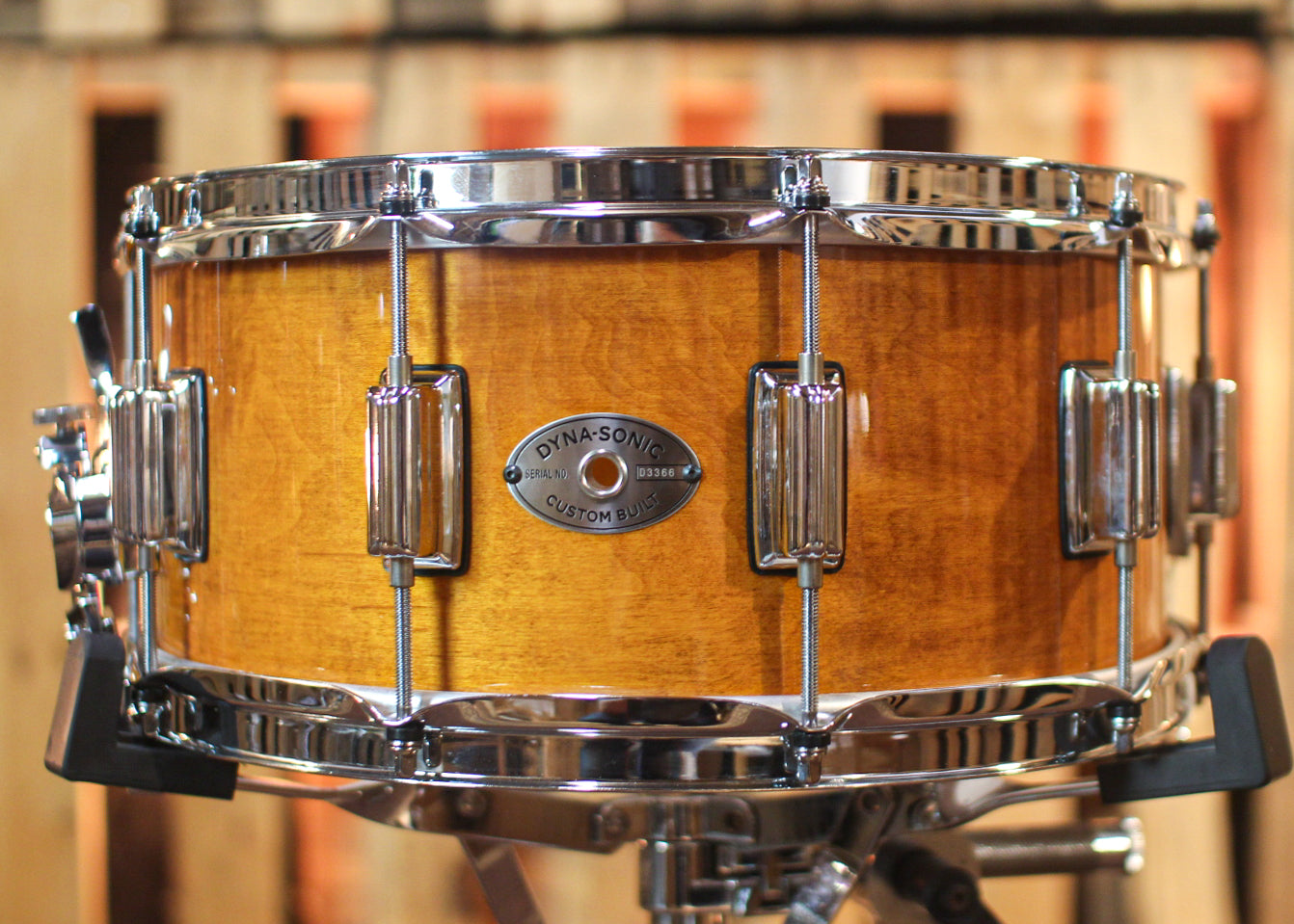 Rogers 14x6.5 Dyna-Sonic Ltd Custom Fruitwood Stain Beavertail Lug Snare  Drum