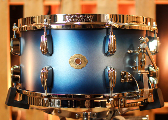 Slingerland 7x14 Radio King Limited Edition Blue & Silver Lacquer Snare Drum - #35 of 50