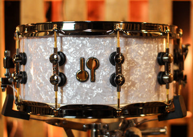 Sonor 14x6.5 SQ2 Vintage Beech White Pearl Cover Snare Drum