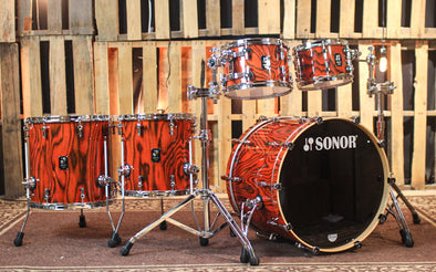 Sonor ProLite Fiery Red Drum Set - 22x16, 10x7, 12x8, 14x14, 16x16 – The  Drum Shop