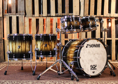 Sonor SQ2 Medium Beech Black Burst African Marble Drum Set - 22,10,12,14,16