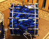 Sonor SQ2 Medium Birch Blue Tribal High Gloss Drum Set - 22,8,10,12,14,16