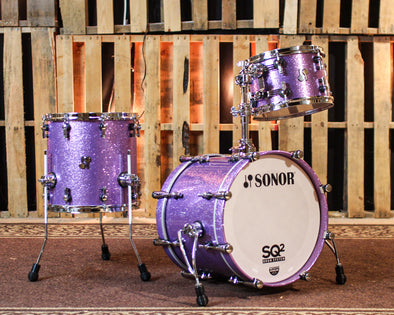 Sonor SQ2 Vintage Beech Amethyst Sparkle High Gloss Drum Set - 18,12,14