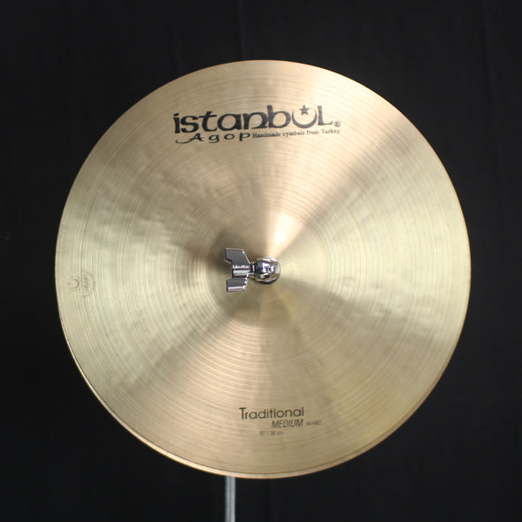 Used Istanbul Agop 15" Traditional Medium Hi Hats - 1139g/1335g