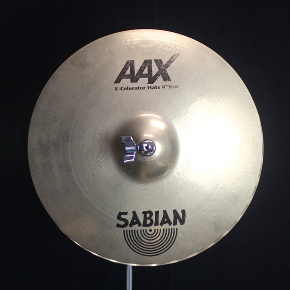 Used Sabian 14" AAX X-Celerator Hats Brilliant - 1032g/1506g