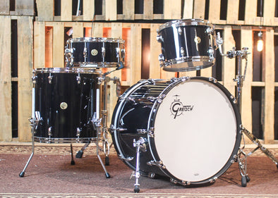 Gretsch USA Custom Solid Black Nitron Drum Set - 22,12,16,6.5x14 - SO#1282646