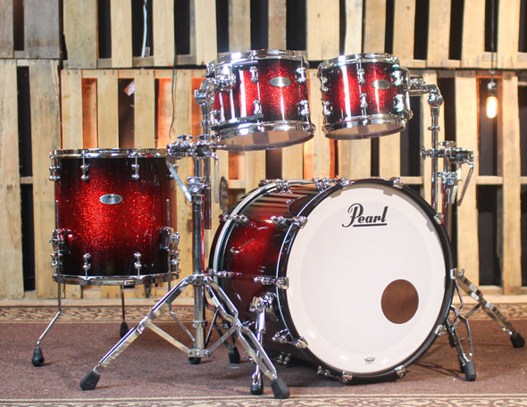 Pearl Reference Pure Scarlet Sparkle Burst Lacquer Drum Set - 22, 10, 12, 16
