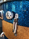 Slingerland 70's era Marching Snare 10"x 15" Blue and Gold Sparkle (video demo)